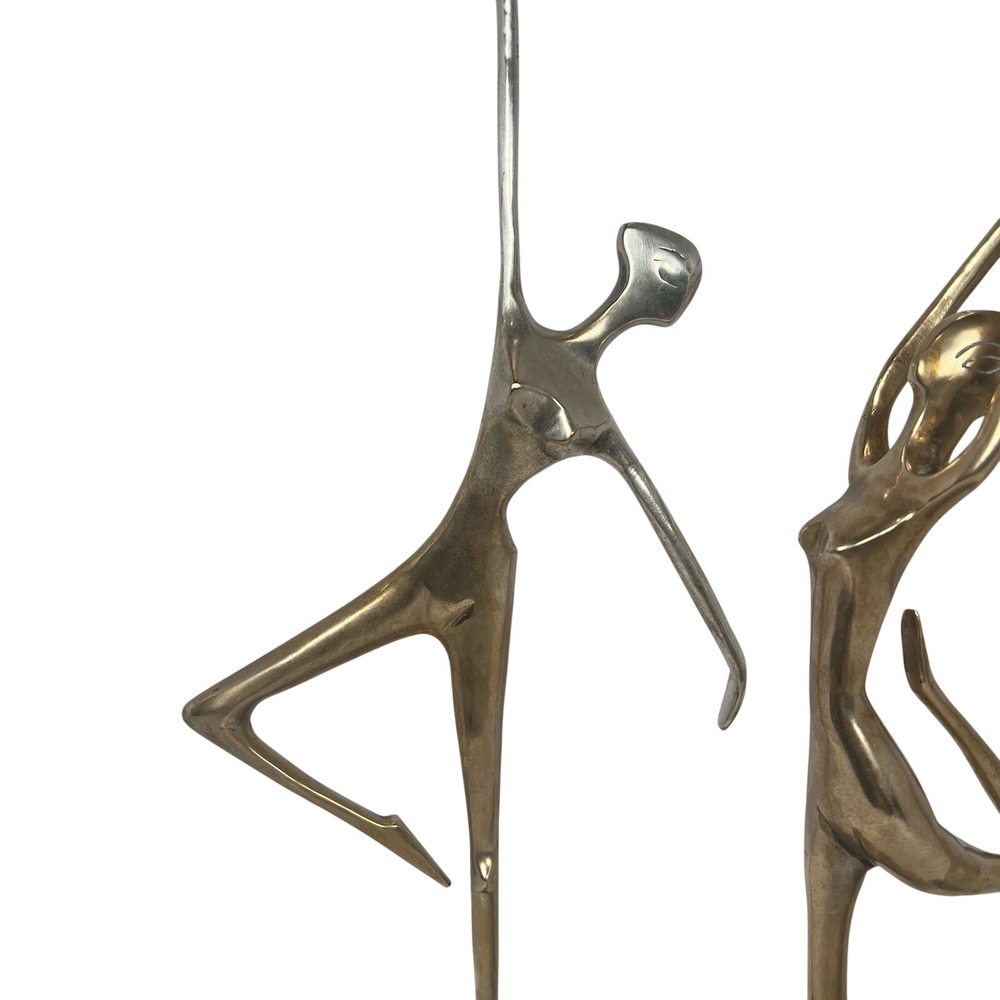 Ballerina Dancer Figurines gold and silver Metal Ballet Sculptures Set of 3 - Picture 2 of 12